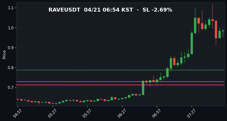 RAVEUSDT 3분봉 2번째